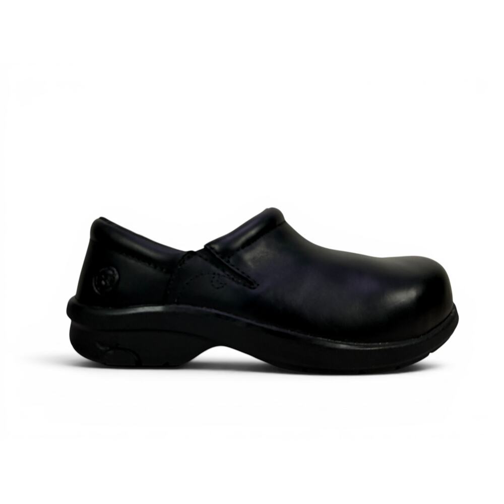 Timberland Pro Newbury Clog Alloy Toe Womens‎ 7.5 Black Leather Slip On ESD